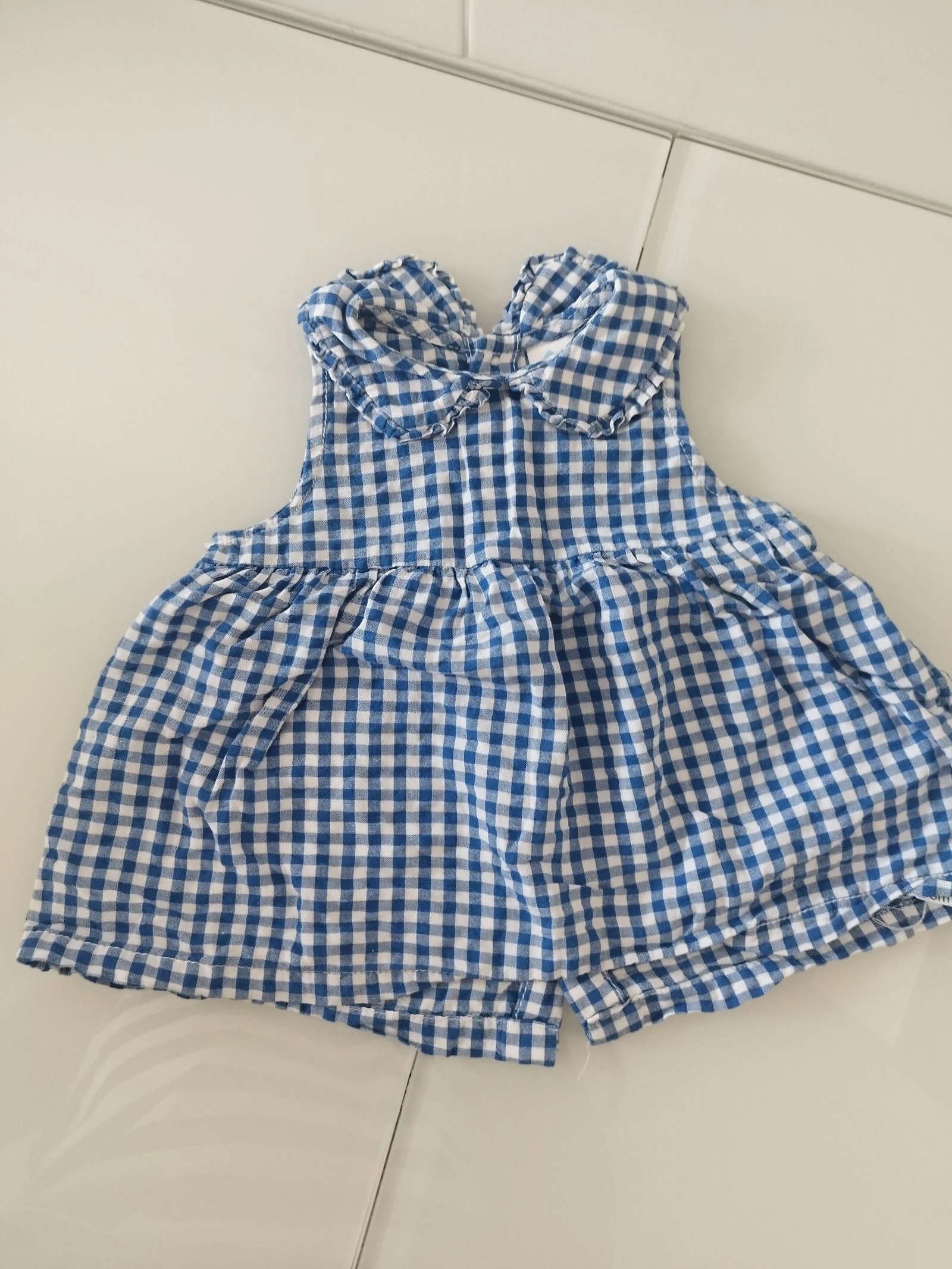 Vestido de bebe verano con cuadros blancos y azules  – photo 2